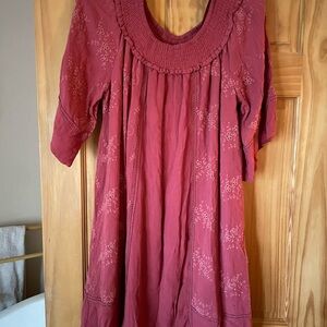 Knox Rose Burgundy Embroidered Midi Dress
